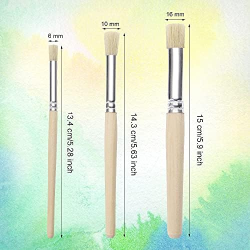 Wooden Stencil Brush Penta Angel Natural Bristle Wood Template Art Paint Brushes for Acrylic Oil Watercolor Painting on Wall Paper and Crafts Project DIY (12)
