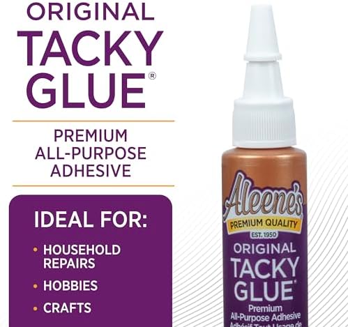 Aleene's Original Tacky Glue Mini-Bottle, All Purpose Adhesive, Perfect for Crafts and DIY Projects, Dries Fast and Clear, .66 fl oz 18-Pack