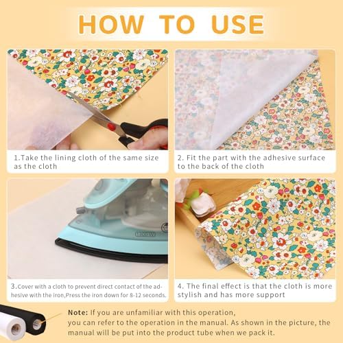 UzecPk Medium Weight 12" X 30yd Fusible Interfacing for Sewing