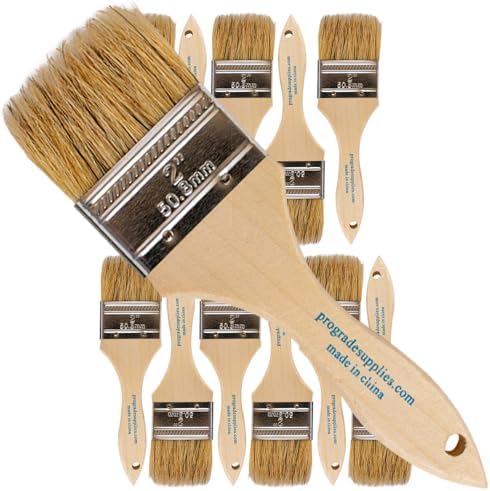 Pro Grade 2" Chip Brushes, Disposable Paint Brushes, for Paint, 12 Pack