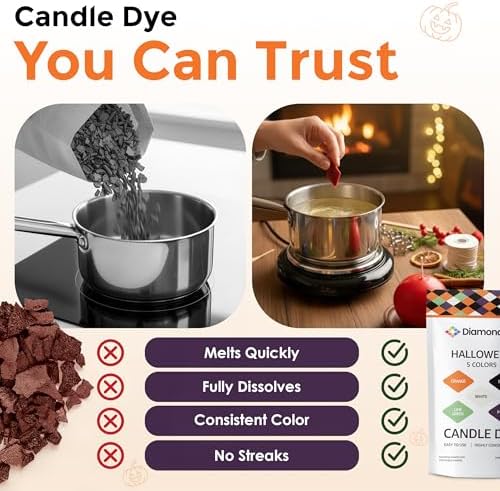 Halloween Candle Dye Chips, Soy & Paraffin Candle Making, 5 Colors