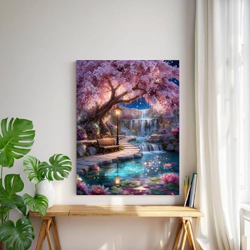 bleihum Cherry Blossoms Diamond Art Kits for Adults 12x16inch