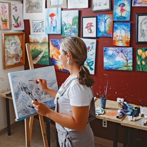 MECCANIXITY 8 Pcs Stretched Canvas for Painting, 7 x 9 Inch Blank Artist Boards 4/5 Inch Profile Cotton Canvas Panels for Beginners Professionals,White