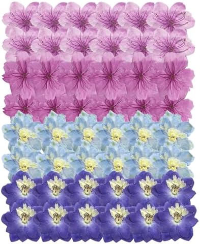 48 Pcs Dried Pressed Flowers for Resin DIY Art Crafts Natural Dry Sakura Larkspur Floral Epoxy Jewelry Real Flower Decor Cakes Phone Cases Candles Handmade Soap