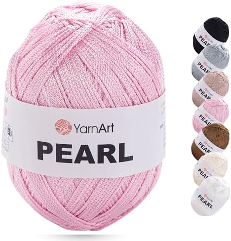 YarnArt Pearl - 100% Viscose Silky Shine Yarn, Lightweight & Soft Crochet Thread for Knitting, Lace Dresses, Blouses, Shawls, Summer Cardigans, 90g (3.17 oz), 270m (295 yds), Fine Weight (220)