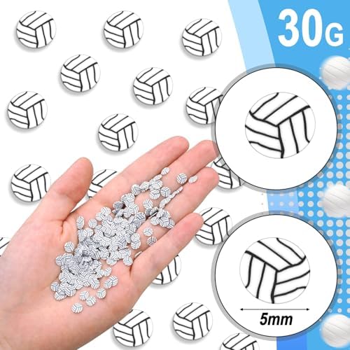 Weysat 30g Mini Volleyball Polymer Clay Slices 0.2 Inch Nail Art DIY