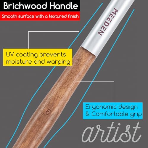 MEEDEN Artist Oil Paint Brush Set: 10 Pcs Hog Bristle Art Paint Brushes