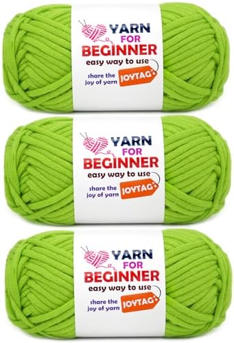 Apple Green Beginners Crochet Yarn Cotton Crochet Yarn for Crocheting Knitting Beginners Crochet Kit-3 * 50g