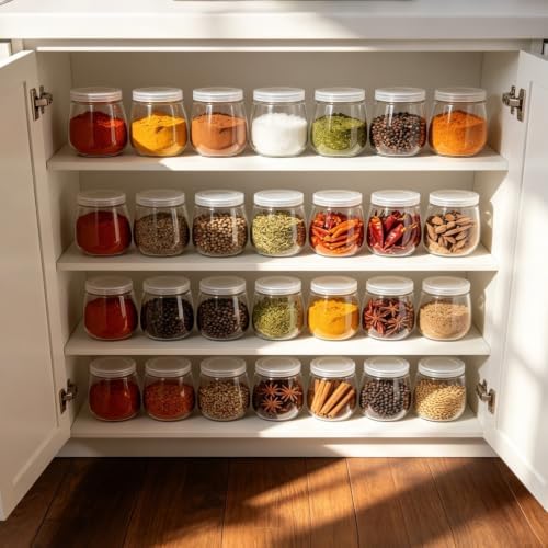 40 Pack 7oz Glass Jars with Cork Lids & PE Lids, Yogurt & Candle Jars