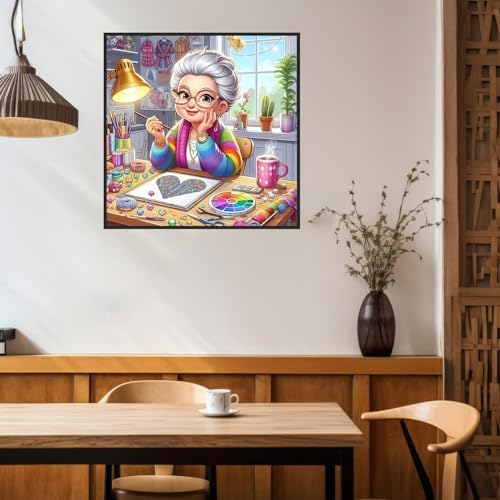 Benjenes Grand Mother Diamond Art Kits for Adults, Diamond Painting Kits