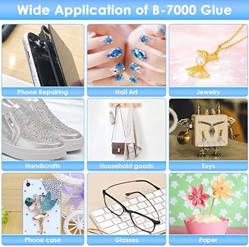 B7000 Glue for Rhinestones Crafts, 3PCS Clear B-7000 Super Jewelry Glue