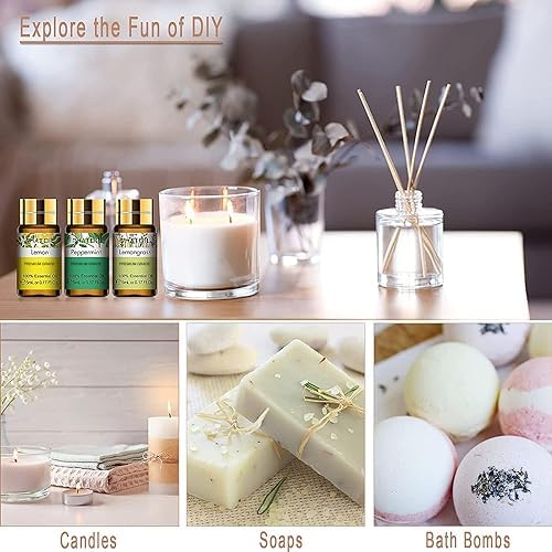 PHATOIL Essential Oil Gift Set for Diffuser, Skin Care, Massage, 15 x 5ml