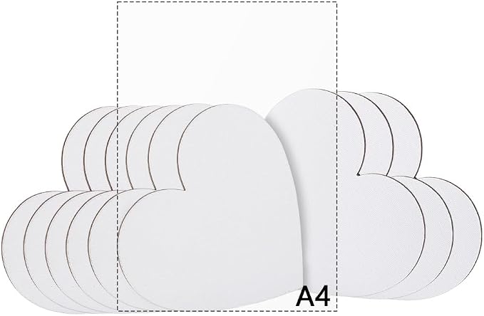 NBEADS 12 Pcs Heart Painting Canvas Panels, 5.9inch Blank Canvas Drawing Boards for Oil & Acrylic Painting Students Artist Hobby Painters and Beginners, 15x15cm