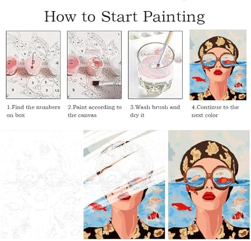ZRIZQ Paint by Numbers Kit for Adults Beginner,Woman Face,16x20