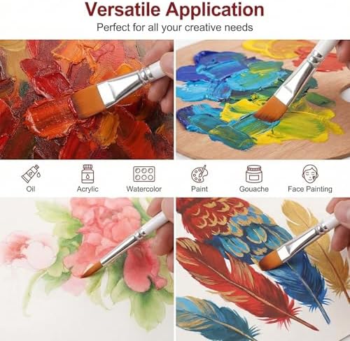 6 Pcs Cake Painting Brushes Set with 2 Pcs Straight and Curved Tweezers Food Decorating Brush for Dusting Edible Glitter and Color for Pastry, Cookie, Cakes Decoration