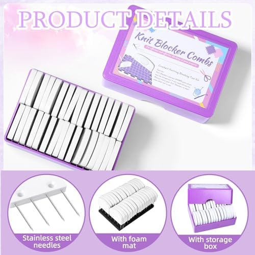 32 Pcs Kniting Blocking Combs, Knit Blockers Combs for Blocking