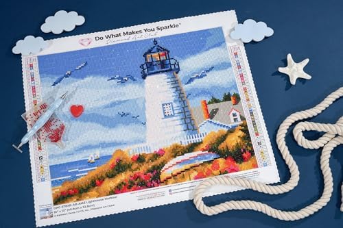 DIAMOND ART CLUB Lighthouse Harbour Diamond Art Kits for Adults