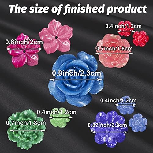 PAGOW 5pcs Mini Mirror Flower Resin Mold,3D Flower Crystal DIY Casting Mold