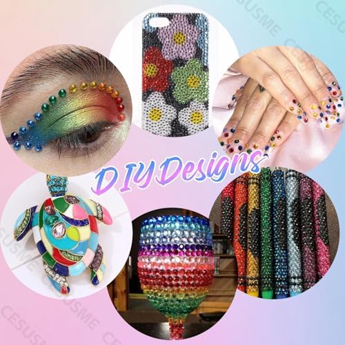28000 Pcs Color Rhinestones Bedazzling Kit, Purple Resin Bedazzling Gems