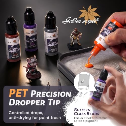 golden maple 18 Colors Model Paint Set, 20ml Acrylic Miniature Paints