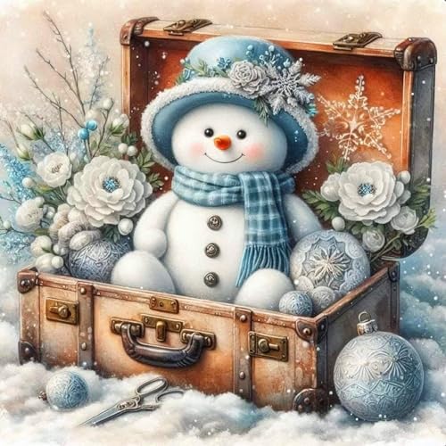 WNPOKN Christmas Snowman Diamond Art Kits for Adults 12x12inch
