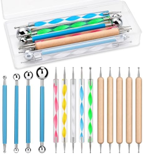 LOKUNN 14 Pcs Dotting Tools Embossing Tool Dotting Tools Set Rock Painting