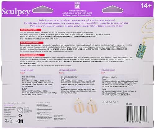 Sculpey: Multipack - Premo + Souffle - 24 Unique Color-Glitter Bars, Sampler Pack, Non-Toxic, Sculpt-Model Projects, Adult Arts-Crafts Supplies | Non-Toxic Oven-Bake Polymer Clay for Jewelry Making, Caning & DIY Crafts - Flexible, Suede and Satin Finishes
