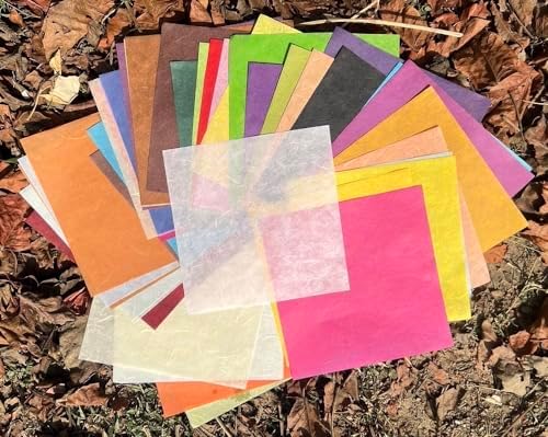 50 Colors 50 Sheets 6 x 6 Inches Natural Fiber Mulberry Tree Square Origami Paper Arts Folding Craft, Decoration Paper, Writing Painting Square Folding Paper for DIY Crafts (Mixed Color, 6 x 6 Inch)