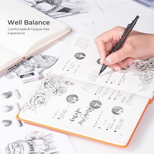 Nicpro 2 PCS Mechanical Pencil 0.5mm & 0.7 mm with Case