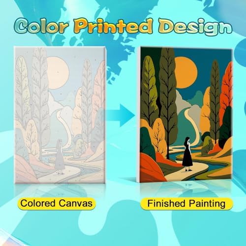 SmartEZ Framed Paint by Numbers Kit for Adults, Landscape Paint by Number