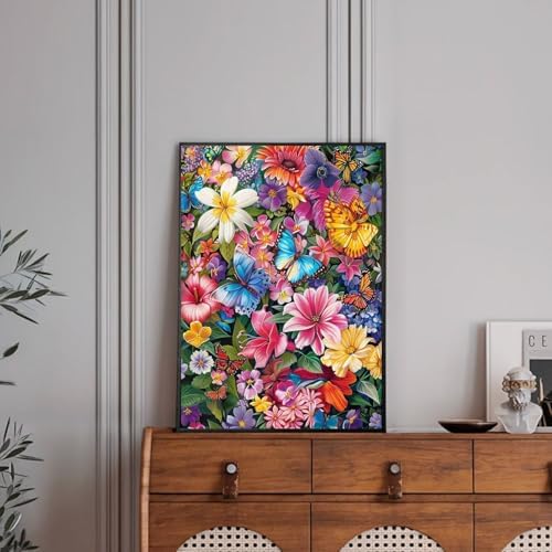 Diamond Art Kits for Adults Flower, Butterfly Diamond Painting 12x16inch