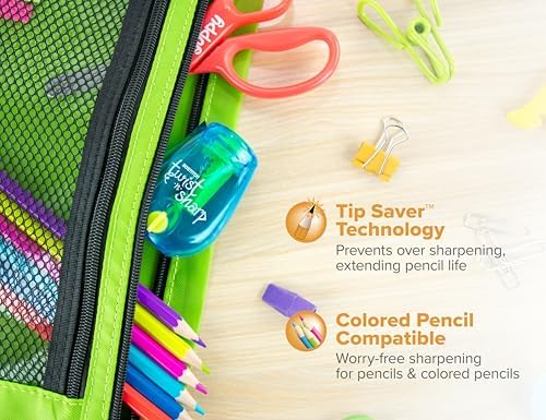 Bostitch Office Twist-n-Sharp Pencil Sharpener, for Kids & Colored Pencils, Assorted Colors (PS1-BLUE-2PK)