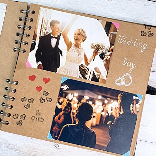 Bstorify Scrapbook Album 60 Pages (8 x 8 Inch) Brown Photo Album Scrap Book | Hardcover with Corner Protectors, Memory Book with Thick Kraft Paper Ideal for Your Scrapbooking Albums, Art & Craft Projects