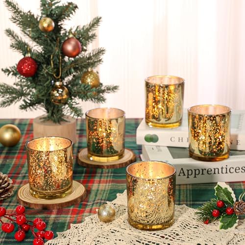 SUPMIND 10oz Golden Glass Candle Jars with Lids,12pcs for Candle Making