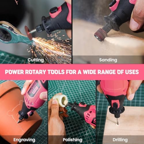 180W Corded Rotary Tool Kit, 8000-35000 RPM 61 Accessories for DIY | Powerful 180W Rotary Tool Kit for Cutting, Sanding, Grinding, Polishing, Engraving & Drilling