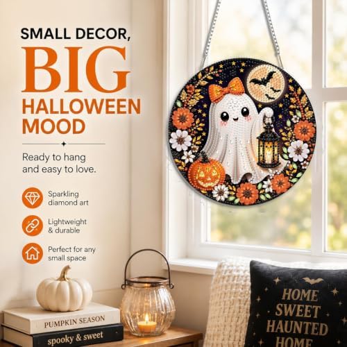 Ghost Diamond Art Hanging Kit for Adult, Diamond Art Painting 8x8inch