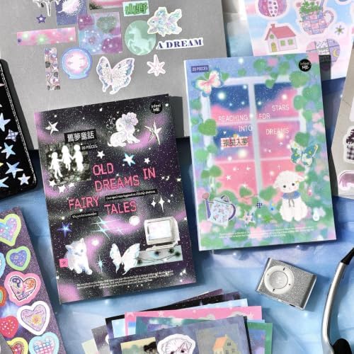 Japanese Retro Sticker Book, 2 Set Sticker Books, Dreamy Fairy