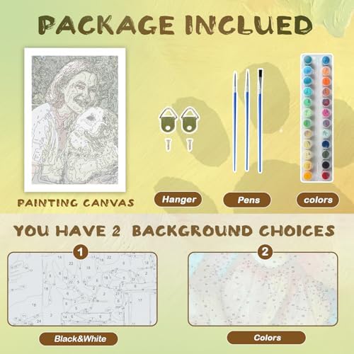 Bemaystar Custom Paint by Numbers kit for Adults - Personalized Paint by Number DIY Canvas Oil Painting Customized Painting for Beginners Home Decor Handmade Gift (Optional Framed) - 8x12in/20x30cm