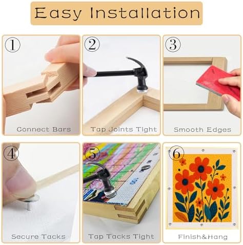 8 Sizes 16Pcs Wooden Canvas Stretcher Bars Set for Cross Stitch Quilting