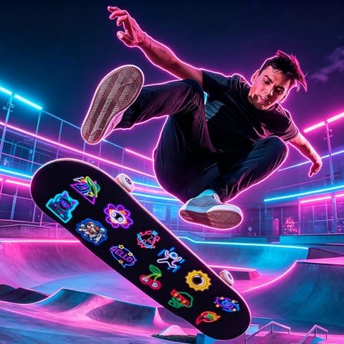 DothRayan 100Pcs Water Bottle Stickers, Cool Cute Neon Sticker Packs, Prizes for Kids Classroom Rewards, Waterproof Vinyl Stickers for Water Bottles Laptop Scrapbooking Skateboard