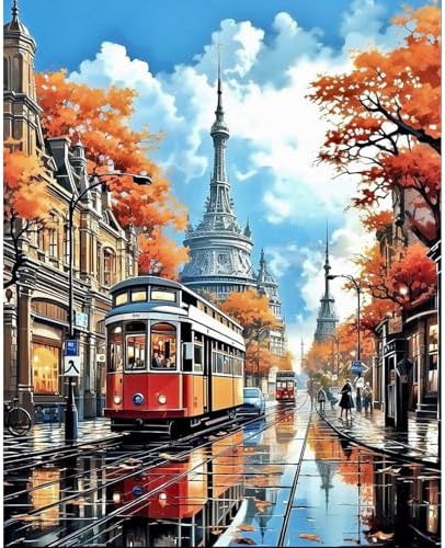 PRASIO Paint by Numbers Kit for Adults Beginner, Landscape Adult Paint by Number Kits, DIY Acrylic Paint by Numbers Kit for Adults Canvas for Home Decor Gift 16x20 Inch