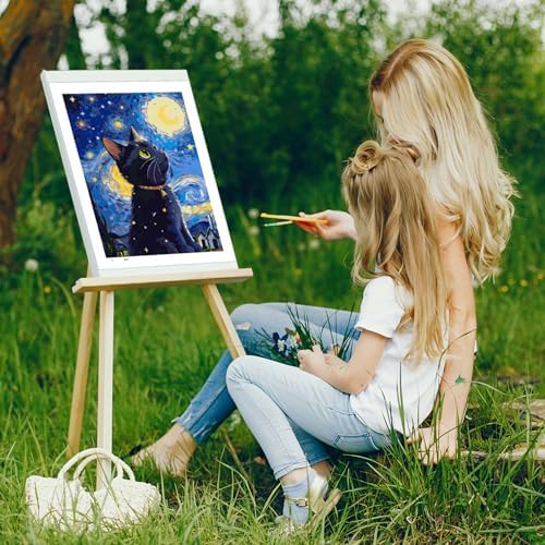 Starry Night Black Cat Paint by Numbers Kit for Adults, 16x20" DIY Art