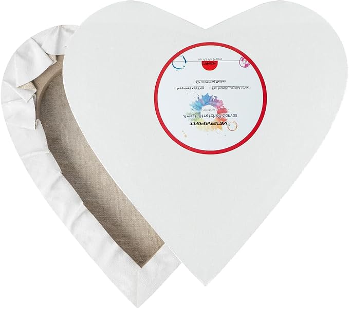 TRANSON 3 Sizes Heart Shaped Stretched Canvas Primed Ready for Painting