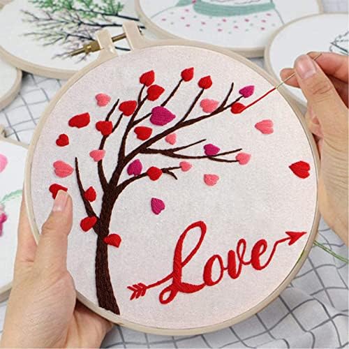 Louise Maelys Love Heart Tree Embroidery Kit for Adults, Romantic DIY Craft