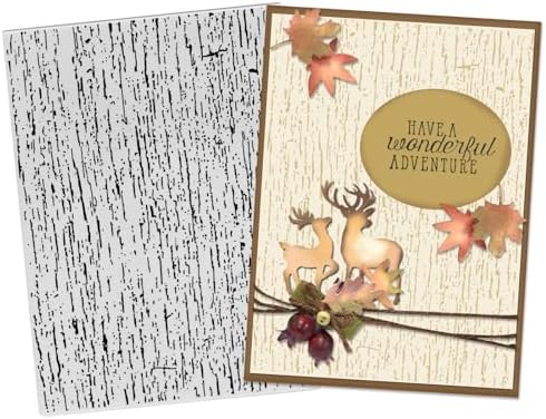3D Textured Embossing Folders for Card Making, Wooden Lace Plastic Embossing Folders Grain Embossing Folder Craft Card Template for DIY Scrapbooking