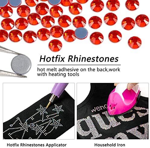 Beadsland Hotfix Rhinestones Bulk, Hyacinth/Orange, SS8, 14400pcs