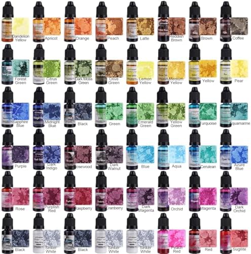 LET'S RESIN 48pcs Concentrated Alcohol Ink Set,Vibrant Color (Each 0.35oz)