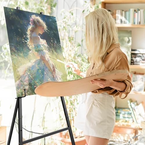 Black Easel Stand for Sign 2Pack, 4-Tier Metal Easel with Adjustable Chain | Heavy Duty Art Easel for Painting, Wedding Sign, Party, Posters & Commercial Display