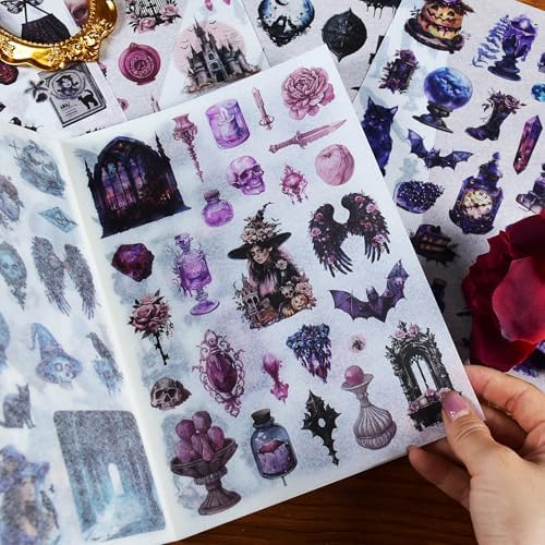 DAPUTOU 550PCS Vintage Scrapbook Stickers Books 24Sheets Vintage Stickers