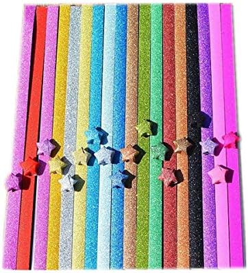 Origami Stars Papers Package DIY Paper Glitter Origami Stars, 400 Sheets, 20 Colors (20 Glitter Colors)